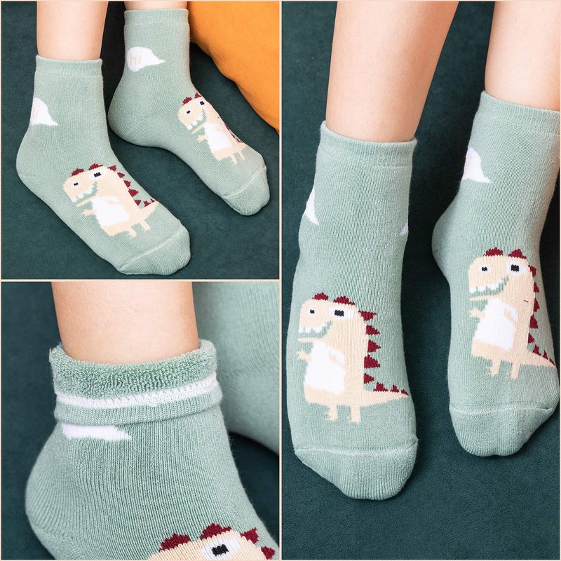 HowJoJo Baby Baby Boys Thick Cotton Socks Kids Warm Socks Winter Thermal Crew Socks 1-2 Years - Image 2
